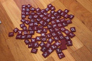 Red Maroon Burgundy Scrabble Tiles Wood Individual Letters Replacement 