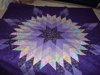 purple baby quilt star quilt top only 