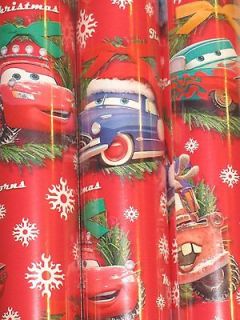   40 sqft NEW Red Disney Pixar Cars 2 Christmas Gift Wrap Wrapping Paper