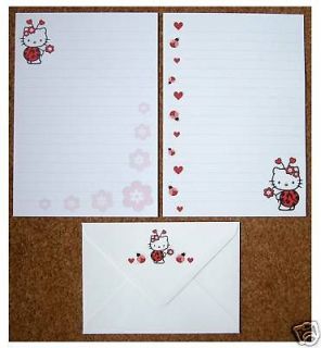 hello kitty ladybirds ladybugs letter writing paper set time left $ 2 