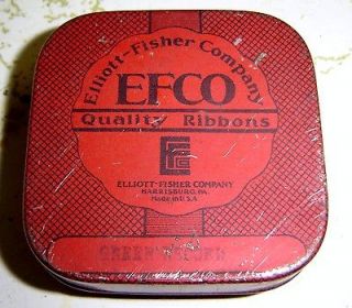 Newly listed OLD FISHER BRAND TYPEWRITER RIBBON TIN RED ELLIOTT FISHER 