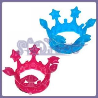 newly listed 2pc pink blue inflatable crowns pool toy party