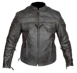   grain leather cafe racer motorcycle jacket zip out liner YKK zippers