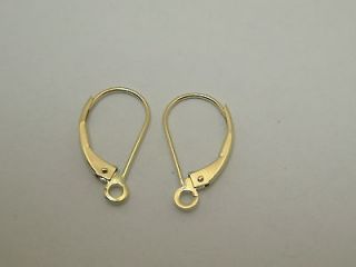 SOLID 14KT YELLOW GOLD PLAIN LEVERBACK WITH OPEN RING FINDINGS