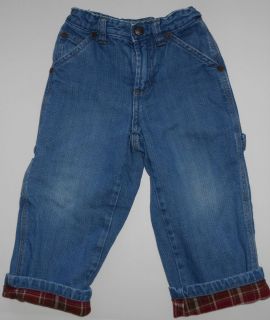 Baby Gap Outlet Flannel Lined Jeans Adjustable Waist Size 2T VGUC