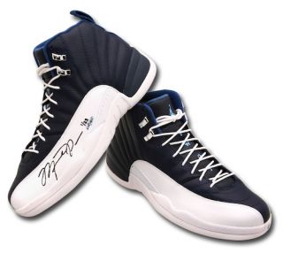  Jordan Hand Signed Authentic Nike 12s Shoes UDA Le 1 23