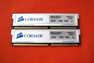 Corsair XMS Platinum 2GB 2X 1GB PC3200 DDR400 CL2 CMX1024 3200C2PT DDR 