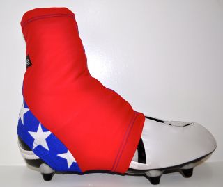  Star Cleat Covers Red Royal Blue w White Stars Football Spats Cover 