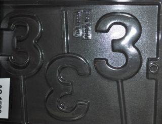 NUMBER 3 BIRTHDAY LOLLIPOP CHOCOLATE CANDY MOLD PARTY FAVORS
