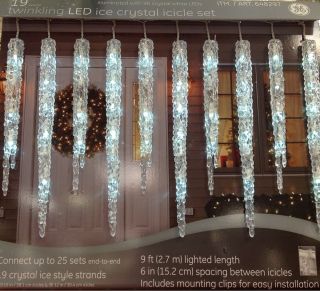   Icicle Christmas Lights Set 9 ft Long Outdoor Decoration