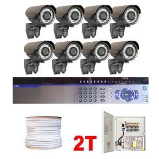 Channel Full D1 H264 DVR 2T 8 Outdoor Camera Security System Package 