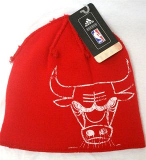 adidas Chicago Bulls Cuffless Distressed logo Beanie knit RETRO Jordan 