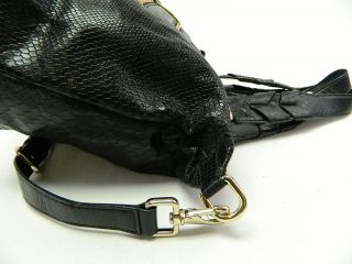 Cole Haan NWT AUTH BLACK Crosby Snake Print Archer Satchel Handbag $ 