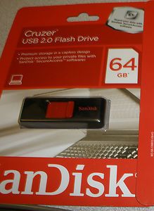 New SanDisk Cruzer 64GB USB 2 0 Flash Drive