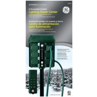 NEW GE 6 Grounded Outlets   Outdoor Lighting Power Center with Remote 