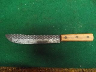    XX Butcher Knife number 431 8 Vintage Never Used 8 inch Oak Handle