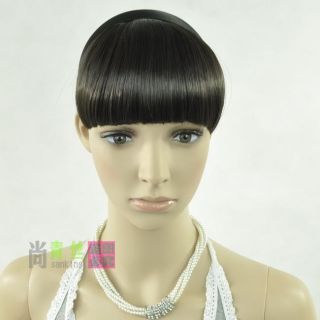 New Top One Piece Clip on Straight Hair Bangs Full Smooth Fringe Bob 