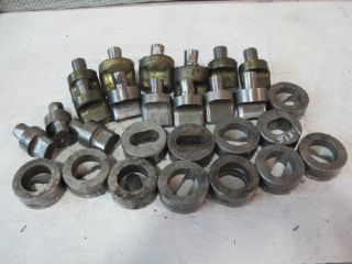   IRONWORKER OBROUND PUNCHES & 12 DIES LOT, AMERICAN PUNCH, W.A.WHITNEY