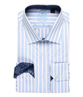 English Laundry Blue Stripe Dress Shirt w/ Paisley Trim   Zappos 