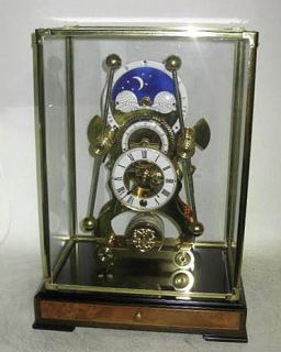 Harrison Moon Dial Grasshopper Clock in 24K Gold Plate