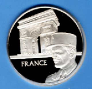 United Nations Tribute To France Sterling Silver Coin Medal W Stamp 