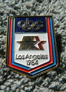 abc television Sponsor Olympic Los Angeles stars 1984 enamel lapel hat 