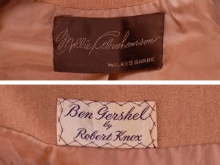 Ben Gershel by Robert Knox Camel Wool Knit Suit 1950s