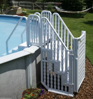 New Complete Steps Entry System Above Ground Swimming Pools Ladder 