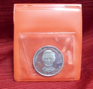 1970 ECUATORIAL GUINEA PROOF ABRAHAM LINCOLN COIN .999 FINE SILVER W 