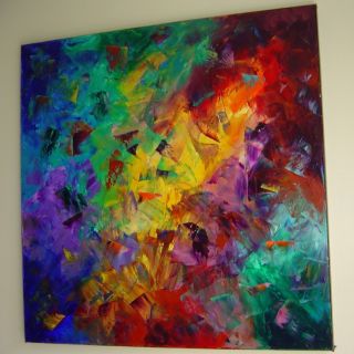   ABSTRACT MODERN OIL KNIFE PAINTING WALL DECOR Eugenia Abramson