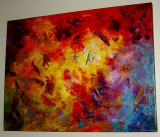   Abstract Modern Wall Decor Oil Knife Painting Eugenia Abramson