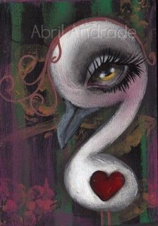 Bird Duck Swan Abril Art EBSQ Painting Lowbrow Surreal Fantasy 