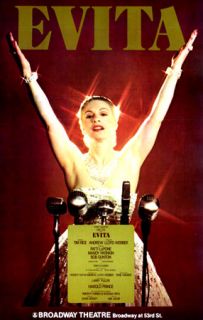Original Broadway Poster Evita Patti LuPone Pic