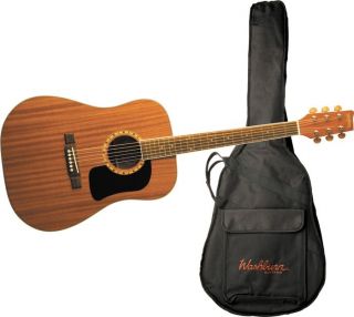 washburn d100dl acoustic guitar with gig bag mahogany item 513382 010 
