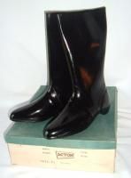 Acton Vtg 60s Womens Pointy Black Rubber Rain Boots 6