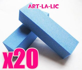20 x Blue Buffer Blocks File Gel Acrylic Nail Art