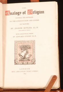 1857 The Analogy of Religion by Joseph Butler Leather