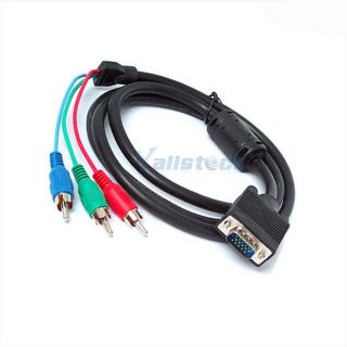   5M 5ft VGA to TV 3 RCA Component AV Adapter Cable for PC Laptop