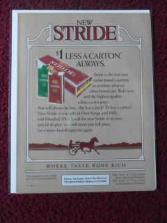 1985 Print Ad Stride Deluxe Blend Cigarettes Filter Kings Menthol and 