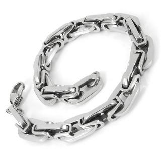 Mens Silver Stainless Steel Bracelet Bangle Charm Link