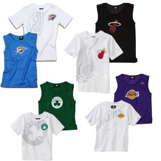 Adidas NBA Youth Boys Jersey Tee Shirt Combo OKC Thunder Heat Bulls 