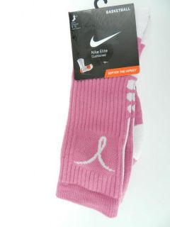 Nike Elite New Breast Cancer Awareness Pink Basketball Socks Size 8 12 