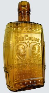 Grover Cleveland Adlai Stevenson 1892 Amber Campaign Flask Jugate Our 