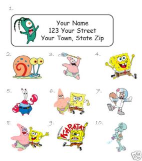 Personalized Spongebob Square Pants Address Labels