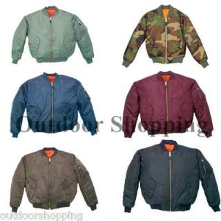 MA 1 Bomber Flight Jacket Reversible to Orange Water Repellent Outer 