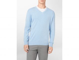 Calvin Klein Cotton Modal Blend V Neck Sweater Silk Mens