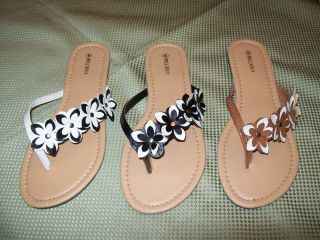 Belladia Womens Flip Flop Flat Sandals with Aloha Flower Design New 