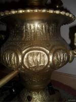 18 K Gold PL Samovar Persian Kings Engraved Urn Tea Hot Water Pot 