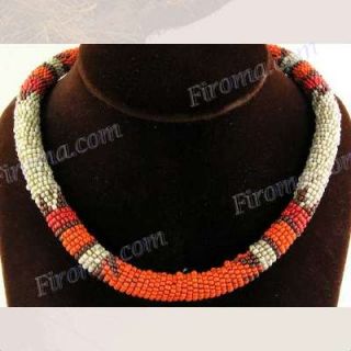 quality jewelry since 2003 african handbeaded beige orange beaded 