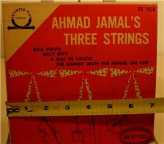 Ahmad Jamal 7 inch Jazz EP RARE Record Three Strings Epic EG 7008 
